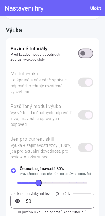 přehled pokroku dítěte – skutečná ukázka prostředí StudyLocku