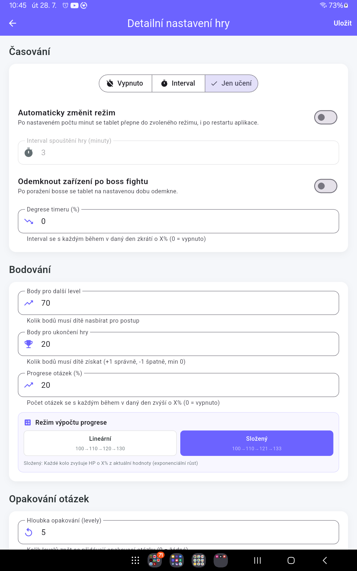 učení před odemknutím tabletu – skutečná ukázka prostředí StudyLocku